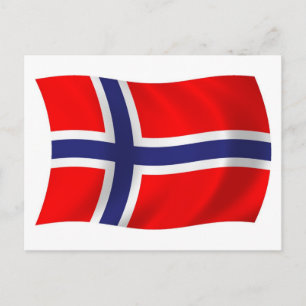 Cartão Postal da Bandeira da Noruega