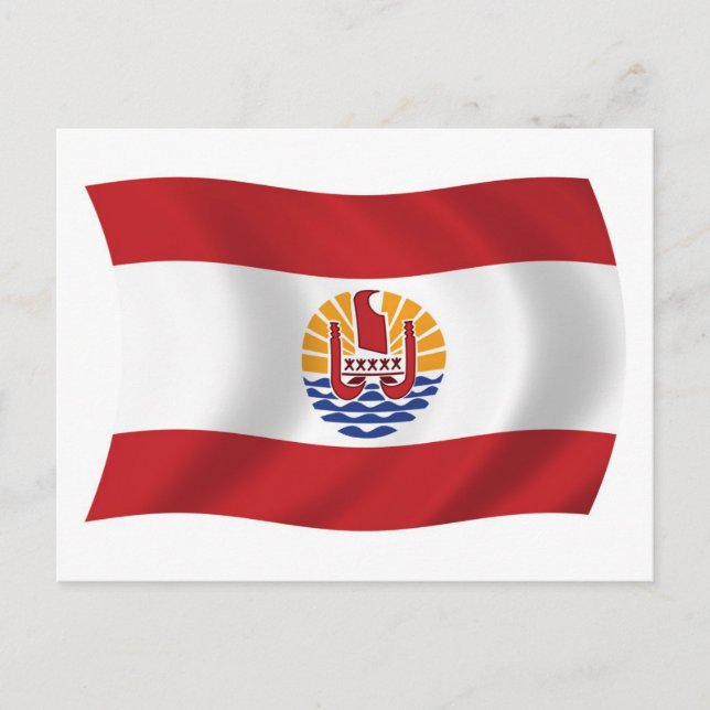 Cartão Postal da Bandeira da Polinésia Francesa (Frente)