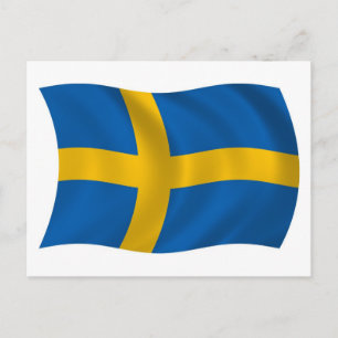 Cartão Postal da Bandeira da Suécia