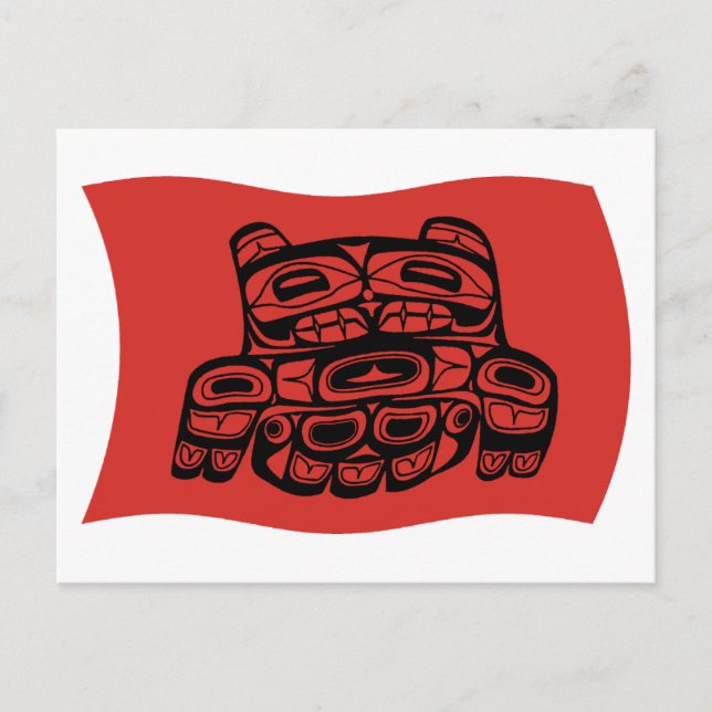 Cartão Postal da Bandeira da Tribo Skagit (Frente)