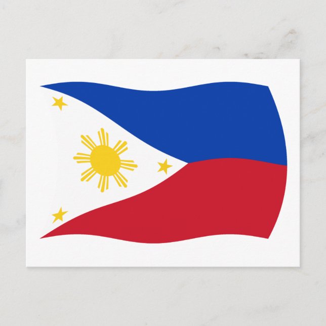 Cartão Postal da Bandeira das Filipinas (Frente)