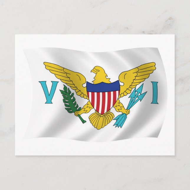 Cartão Postal da Bandeira das Ilhas Virgens Americ (Frente)