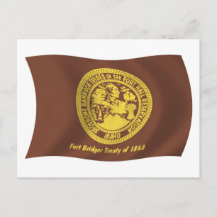 Cartão Postal da Bandeira das Tribos Shoshone Bann