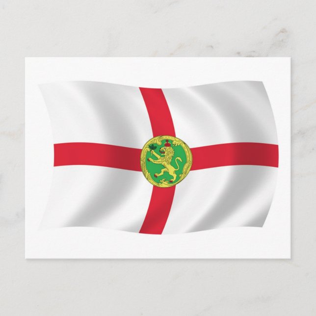 Cartão Postal da Bandeira de Alderney (Frente)