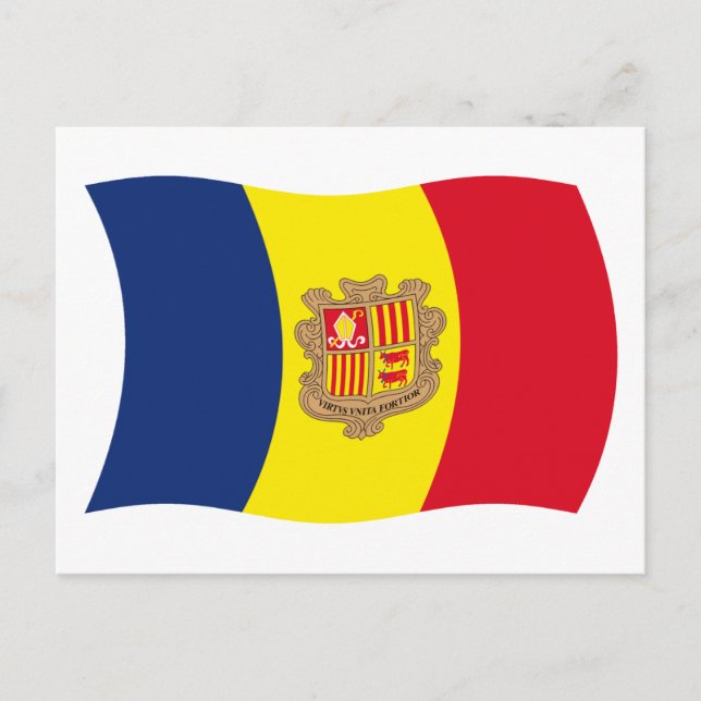 Cartão Postal da Bandeira de Andorra (Frente)