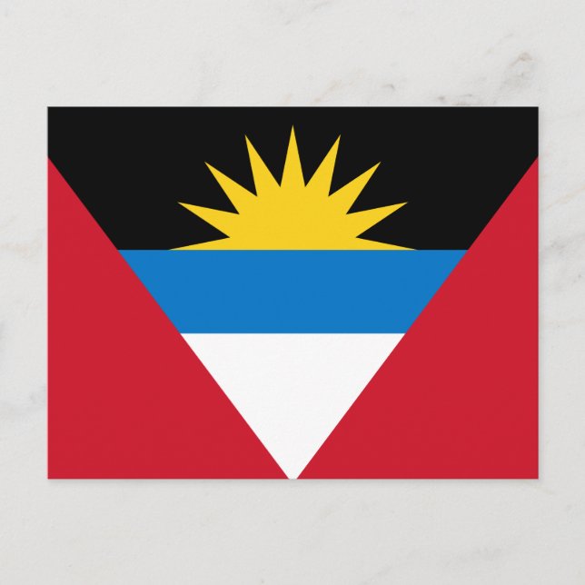 cartão postal da bandeira de antígua e barbuda (Frente)