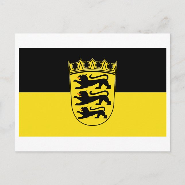 Cartão postal da bandeira de Baden-Württemberg (Frente)