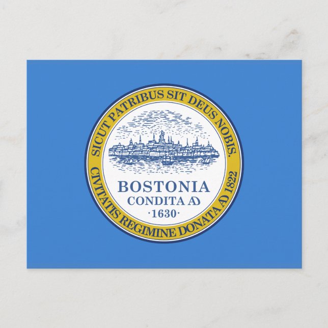 Cartão postal da bandeira de Boston, Massachusetts (Frente)