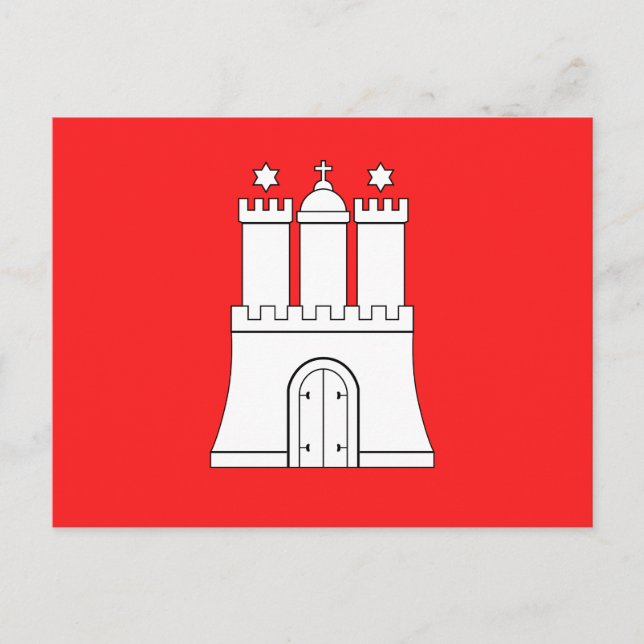 Cartão postal da bandeira de Hamburgo (Frente)