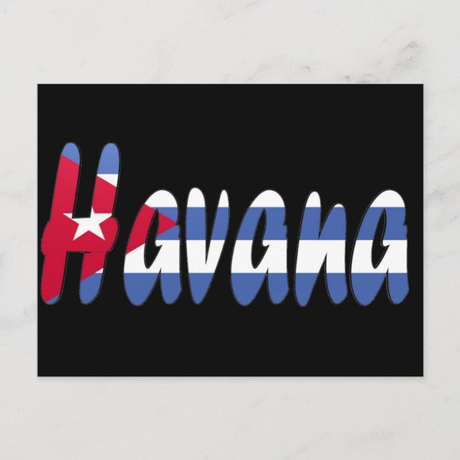 Cartão postal da bandeira de Havana, Cuba (Frente)