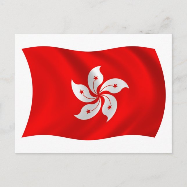 Cartão Postal da Bandeira de Hong Kong (Frente)