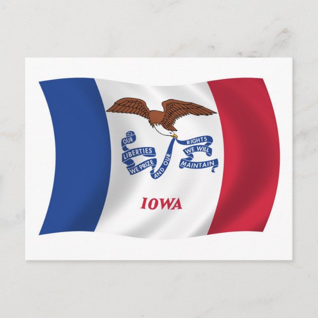 Cartão Postal da Bandeira de Iowa (Frente)