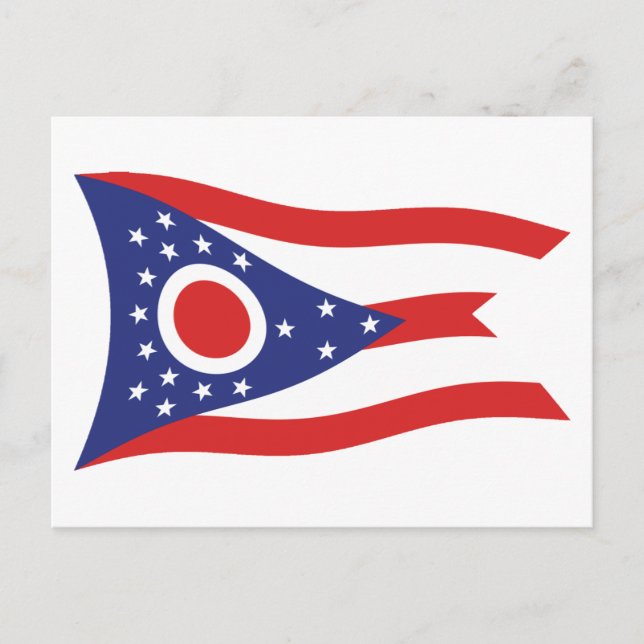 Cartão Postal da Bandeira de Ohio (Frente)