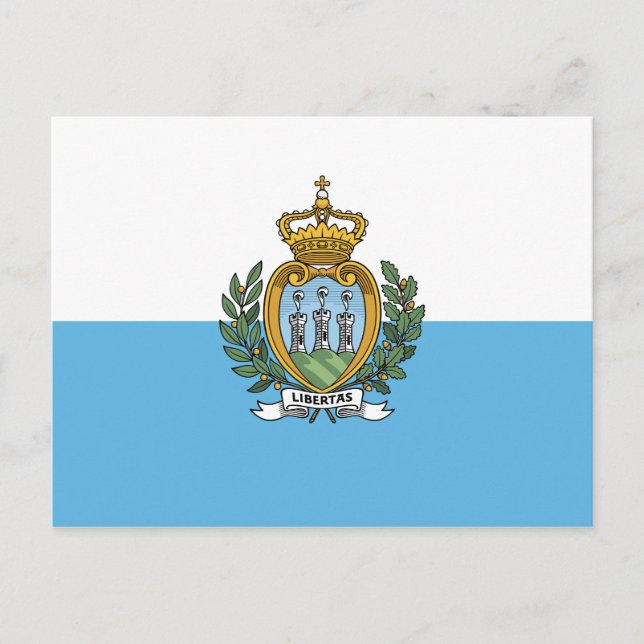 Cartão postal da bandeira de San Marino (Frente)
