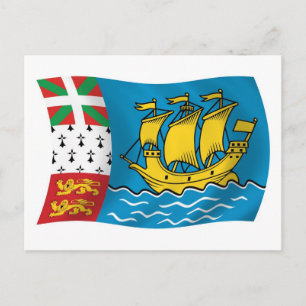 Cartão Postal da Bandeira de São Pedro e Miquelon