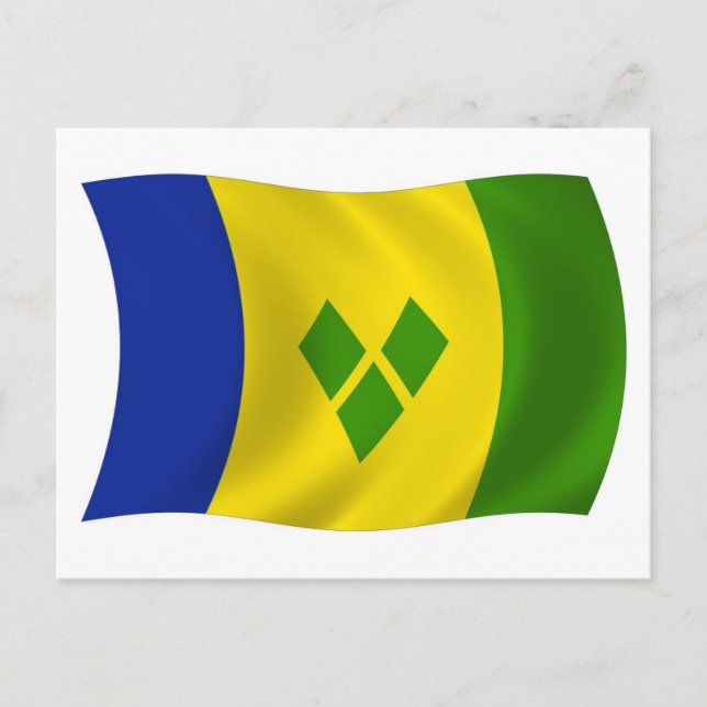 Cartão Postal da Bandeira de São Vicente e Granadi (Frente)