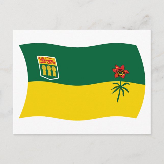 Cartão Postal da Bandeira de Saskatchewan (Frente)