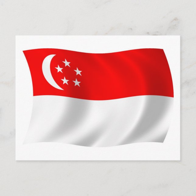 Cartão Postal da Bandeira de Singapura (Frente)
