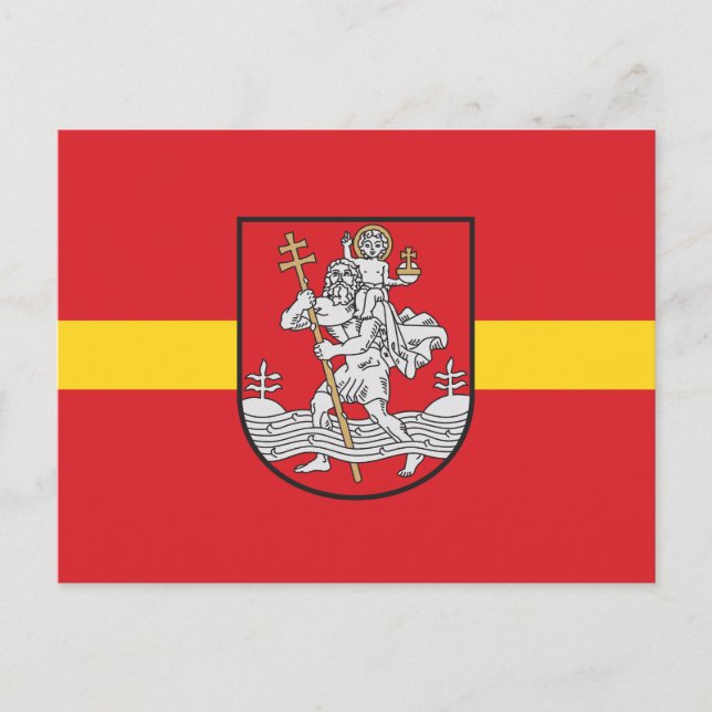 Cartão postal da bandeira de Vilnius, Lituânia (Frente)
