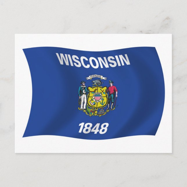 Cartão Postal da Bandeira de Wisconsin (Frente)