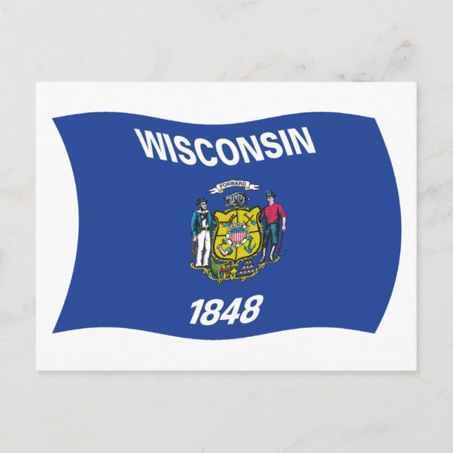 Cartão Postal da Bandeira de Wisconsin (Frente)
