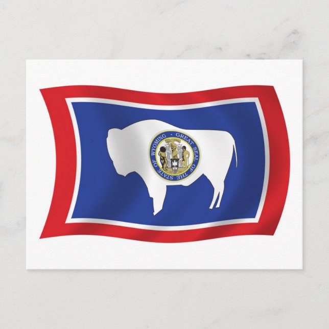 Cartão Postal da Bandeira de Wyoming (Frente)