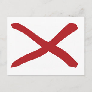 Cartão Postal da Bandeira do Alabama
