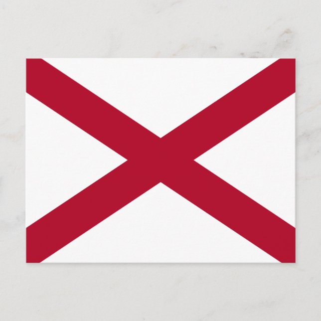 cartão postal da bandeira do Alabama (Frente)