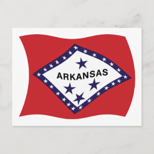 Cartão Postal da Bandeira do Arkansas