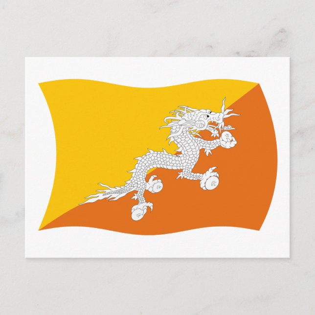 Cartão Postal da Bandeira do Butão (Frente)