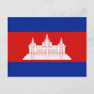 Cartão postal da bandeira do Camboja