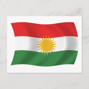 Cartão Postal da Bandeira do Curdistão