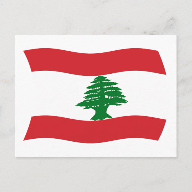 Cartão Postal da Bandeira do Líbano (Frente)