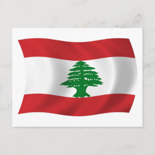 Cartão Postal da Bandeira do Líbano