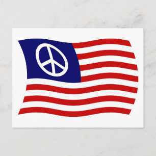 Cartão Postal da Bandeira do Sinal de Paz dos EUA