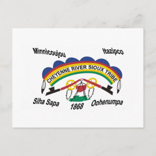 Cartão Postal da Bandeira do Sioux do Rio Cheyenne