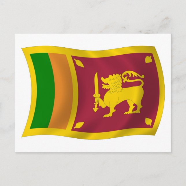 Cartão Postal da Bandeira do Sri Lanka (Frente)