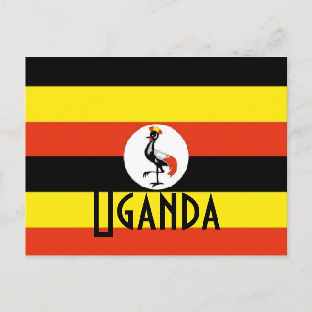 Cartão postal da bandeira do Uganda (Frente)