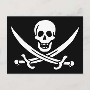 Cartão Postal da Bandeira Pirata Jolly Roger