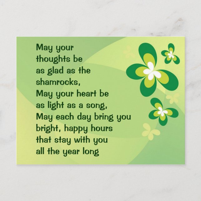 Cartão postal da bênção irlandesa (Frente)
