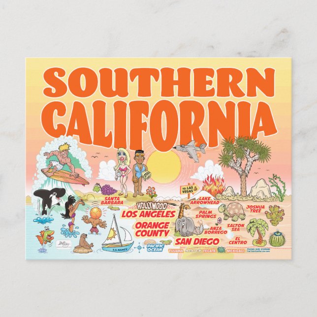 Cartão postal da Califórnia do Sul (Frente)