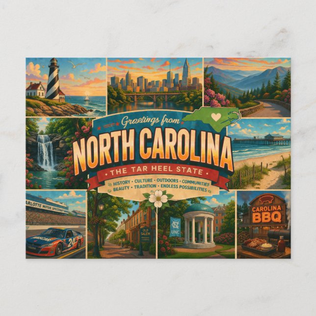 Cartão Postal da Carolina do Norte (Frente)