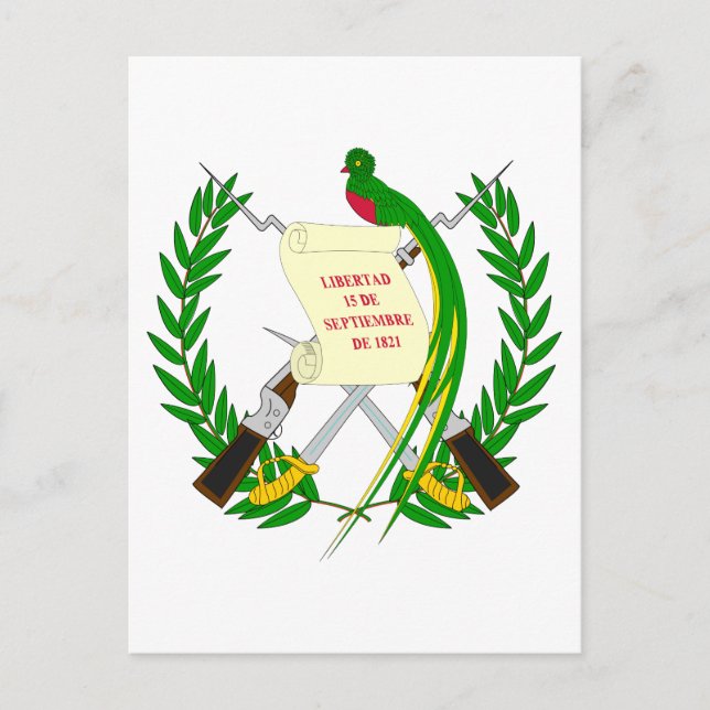 Cartão postal da Casaco de Armas da Guatemala (Frente)