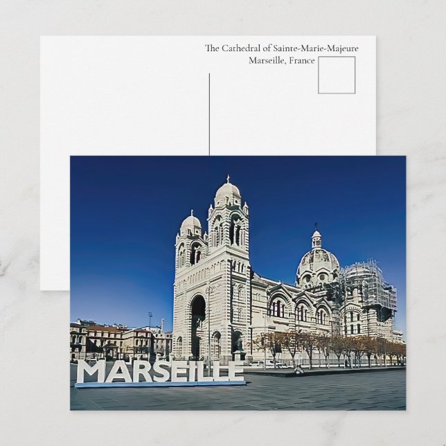 Cartão Postal da Catedral de Marselha (Frente/Verso)