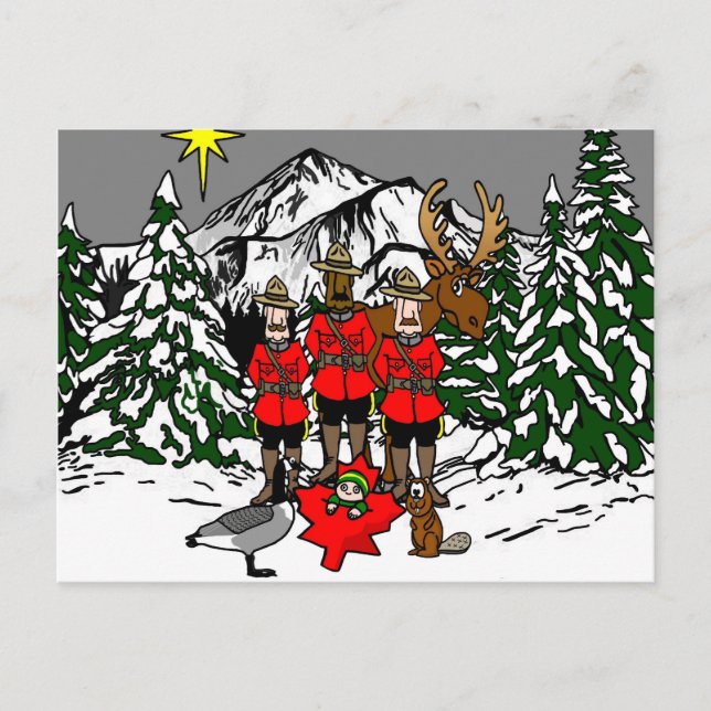 Cartão postal da cena da natividade canadense (Frente)