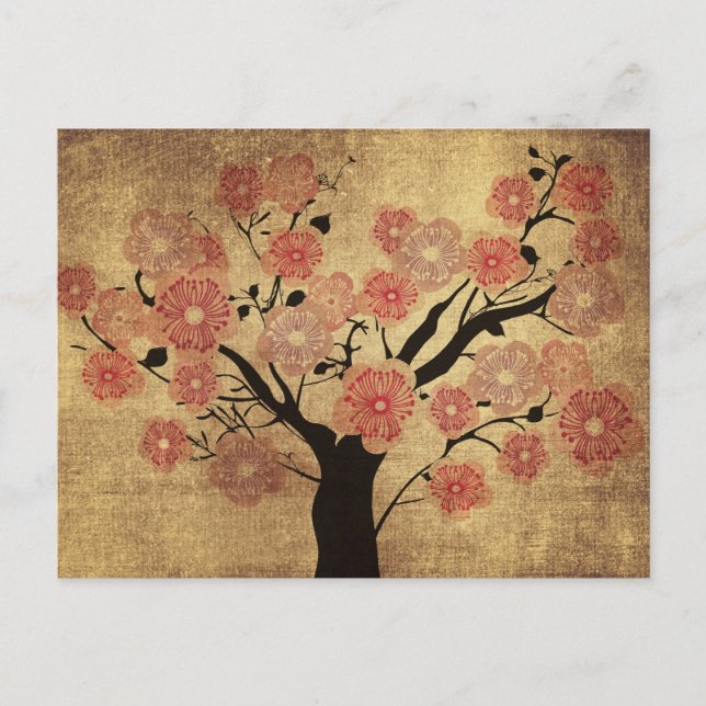 Cartão postal da cerejeira de colheita (Frente)