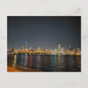 Cartão postal da Chicago Night Skyline