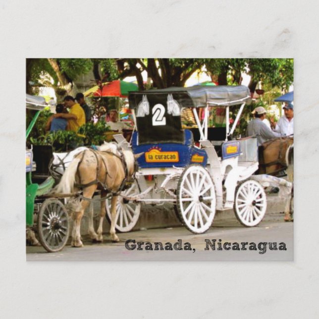 Cartão postal da cidade de Granada, Nicarágua (Frente)