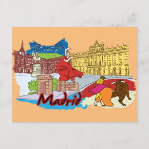 Cartão postal da Cidade Familiar de Madrid, Espanh