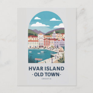 Cartão Postal da Cidade Velha da Ilha de Hvar - Ex